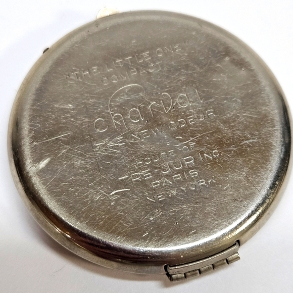 ANTIQUE Art Deco Charvai Paris Silver The Little One Compact Puff Tre-Jur 1920s - Picture 4 of 5